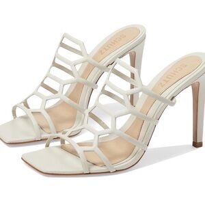 SCHUTZ White Elegant Heels with Strappy Design